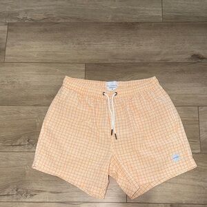 ALLFENIX MENS SWIM SHORTS medium Men’s Peach Check Swim Trunks